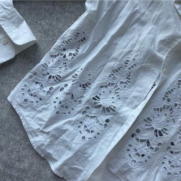 Theory white button down top - Picture 2 of 3